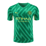 2023-2024 Manchester City Goalkeeper Green Football Shirt Men's
