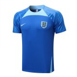 2022-2023 England Blue Short Football Training Shirt Men's