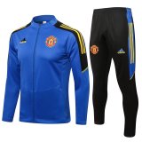 2021-2022 Manchester United Blue Football Traning Suit (Jacket + Pants) Men's