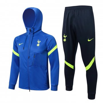 2021-2022 Tottenham Hotspur Hoodie Blue II Football Training Set (Jacket + Pants) Men's