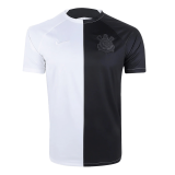 2023-2024 Corinthians Black & White Football Shirt Men's #Pre-Match