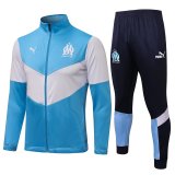 2021-2022 Olympique Marseille Light Blue Football Training Set (Jacket + Pants) Men's