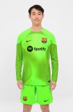 2022-2023 Barcelona Goalkeeper Green Football Shirt Men's #Long Sleeve