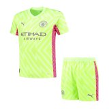 2023-2024 Manchester City Goalkeeper Green Football Set (Shirt + Short) Children's
