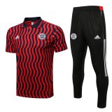 2022-2023 Bayern Munich Red Football Training Set (Polo + Pants) Men's