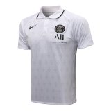 2021-2022 PSG White Digits Football Polo Shirt Men's