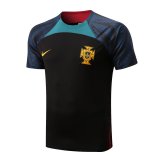 2022 Portugal Black Short Football Training Shirt Men's