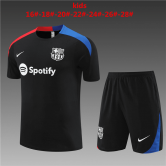 2024-2025 Barcelona Black Football Training Set (Shirt + Short) Children's
