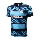 2022-2023 Olympique Marseille Blue Short Football Training Shirt Men's