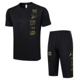 2023-2024 PSG x Jordan Black Football Training Set (Shirt + Short) Men's