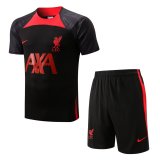 2022-2023 Liverpool Black Football Training Set (Shirt + Short) Men's