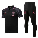 2022-2023 PSG Black Football Training Set (Polo + Pants) Men's
