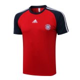2021-2022 Bayern Munich Red - Black Short Football Training Shirt Men's