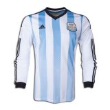 2014 Argentina Home Long Sleeve Football Shirt Men's #Retro