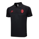 2023-2024 AC Milan Black Football Polo Shirt Men's