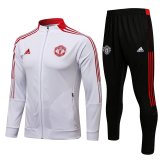 2021-2022 Manchester United White Football Training Set (Jacket + Pants) Men's