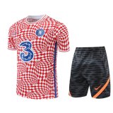 2022-2023 Chelsea Red Short Football Training Set ( Shirt + Short ) Men's
