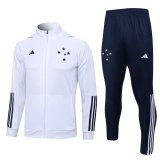 2023-2024 Cruzeiro White Football Training Set (Jacket + Pants) Men's