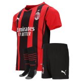 2021-2022 AC Milan Home Children's Football Shirt (Shirt+Short+Socks)
