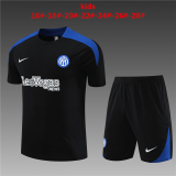 2024-2025 Inter Milan Black Football Training Set (Shirt + Short) Children's
