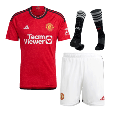 2023-2024 Manchester United Home Football Set (Shirt + Short + Socks) Men's #Player Version