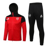 2021-2022 Arsenal Hoodie Red Football Training Set (Jacket + Pants) Men's