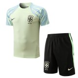 2022 Brazil Lemon Green Football Training Set (Shirt + Short) Men's