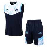 2021-2022 Olympique Marseille Navy Football Set (Singlet + Short) Men's