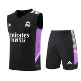 2022-2023 Real Madrid Black Football Training Set (Singlet + Shorts) Men's