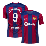 2023-2024 Barcelona Home Football Shirt Men's #LEWANDOWSKI #9