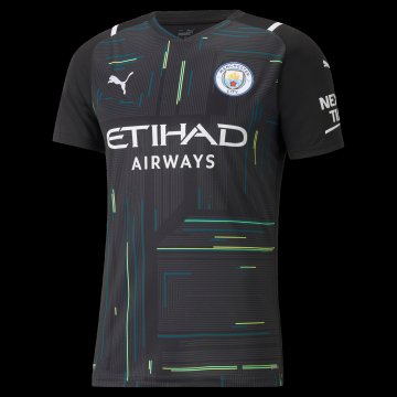 2021-2022 Manchester City Goalkeeper Black Short Sleeve Men's Football Shirt