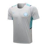 2021-2022 Manchester City Light Grey Short Football Training Shirt Men's