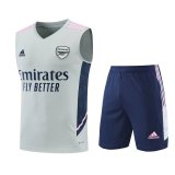2022-2023 Arsenal Light Grey Football Training Set (Singlet + Shorts) Men's