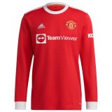2021-2022 Manchester United Home Long Sleeve Men's Football Shirt
