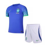2022 Brazil Away Children's Football Set (Shirt + Short)