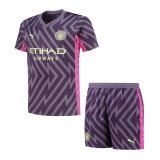 2023-2024 Manchester City Goalkeeper Purple Football Set (Shirt + Short) Children's