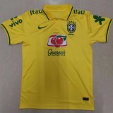 2022 Brazil Yellow Football Polo Shirt Men's