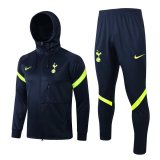 2021-2022 Tottenham Hotspur Hoodie Navy Football Training Set (Jacket + Pants) Men's