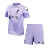 2022-2023 Liverpool Goalkeeper Purple Football Shirt (Shirt + Short) Children's