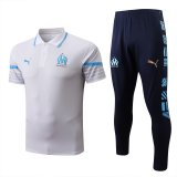 2022-2023 Marseille White Football Training Set (Polo + Pants) Men's