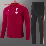 2021-2022 Liverpool Burgundy Football Training Set (Jacket + Pants) Children's