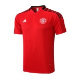 2021-2022 Manchester United Red Champions Football Polo Shirt Men's