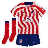 2022-2023 Atletico Madrid Home Football Set (Shirt + Short + Socks) Children's