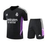 2022-2023 Real Madrid Black Short Football Training Set ( Shirt + Short ) Men's