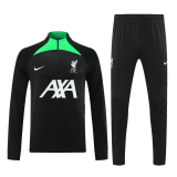 2023-2024 Liverpool Black Zipper Football Training Set (Sweatshirt + Pants) Children's