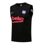 2021-2022 Barcelona Black Football Singlet Shirt Men's