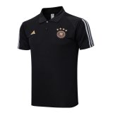 2023 Germany Black Soccer Polo Shirt Men's
