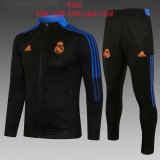 2021-2022 Real Madrid Black Football Training Set (Jacket + Pants) Children's