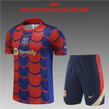 2024-2025 Barcelona Red - Blue Football Training Set (Shirt + Short) Children's