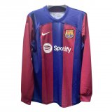 2023-2024 Barcelona Home Football Shirt Men's #Long Sleeve
